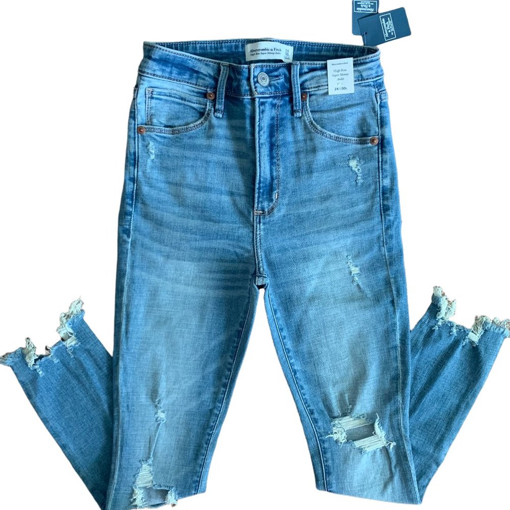 NEW Abercrombie & Fitch High-Rise Super Skinny Ankle Jeans